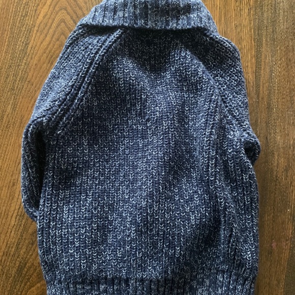 Chunky knit cardigan, navy shawl collar sweater - Picture 5 of 5